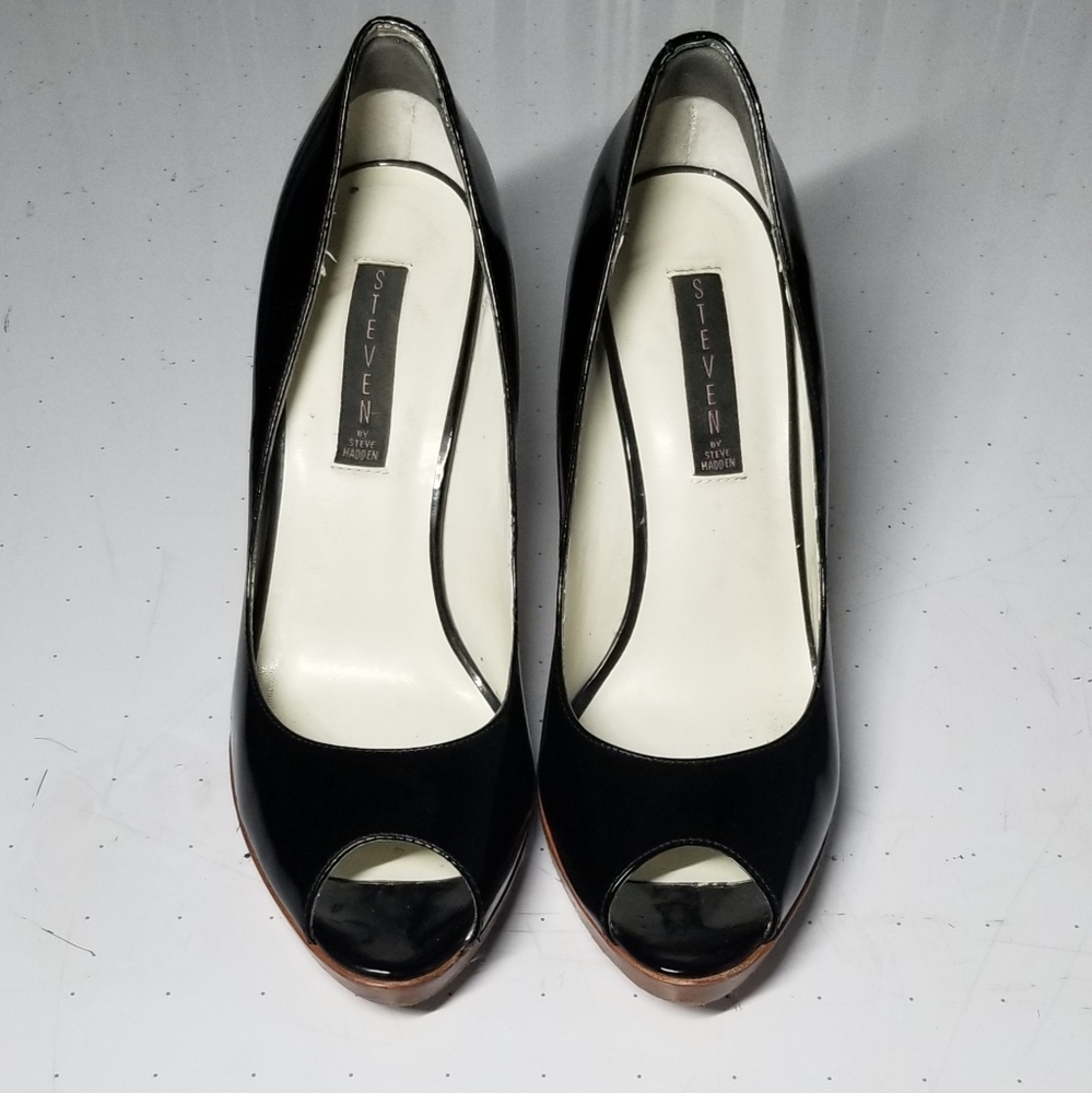 Black Peep Toe Heels